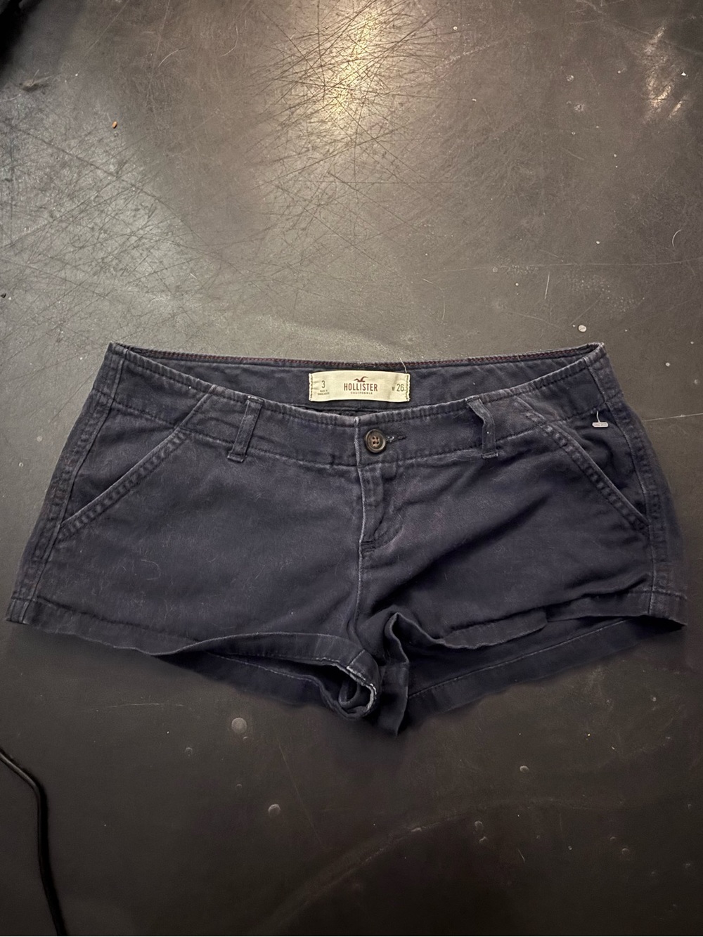 Vintage y2k Hollister Navy Low-Rise Cotton Jean Shorts